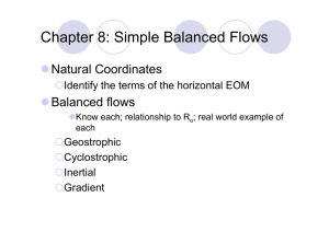Chapter 8: Simple Balanced Flows  Natural Coordinates Balanced flows