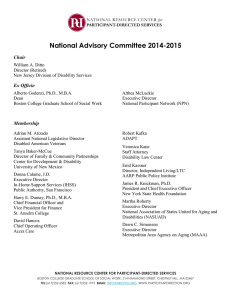 National Advisory Committee 2014-2015 Chair Ex Officio
