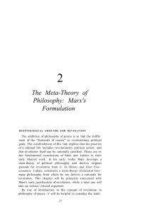 2 The Meta-Theory of Philosophy: Marx's Formulation