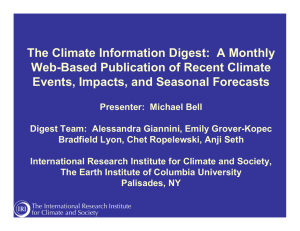 The Climate Information Digest:  A Monthly