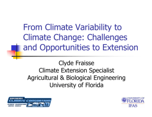 From Climate Variability to Climate Change: Challenges and Opportunities to Extension