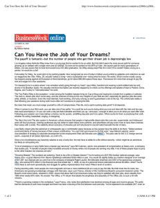 Can You Have the Job of Your Dreams?