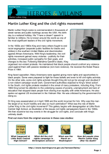 VILLAINS HEROES &amp; Martin Luther King and the civil rights movement