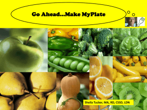 Go Ahead…Make MyPlate Sheila Tucker, MA, RD, CSSD, LDN