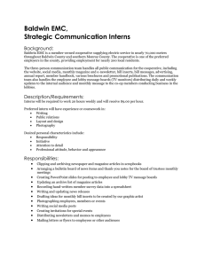 Baldwin EMC, Strategic Communication Interns Background: