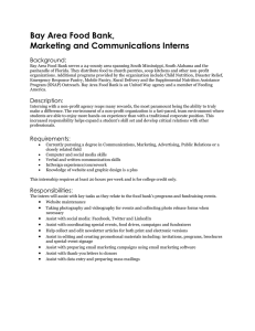 Bay Area Food Bank, Marketing and Communications Interns Background: