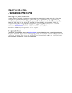 isportsweb.com, Journalism Internship Description/Requirements: