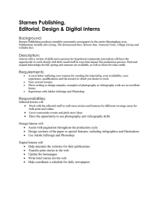 Starnes Publishing, Editorial, Design &amp; Digital Interns Background: Description: