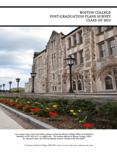 BOSTON COLLEGE POST-GRADUATION PLANS SURVEY CLASS OF 2012