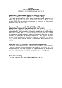 SUMMARY ’ THE NATIONAL ARCHIVES RECORDS DECISION PANEL, 28 MAY 2014