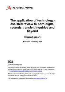 The application of technology- assisted review to born-digital records transfer, Inquiries and beyond