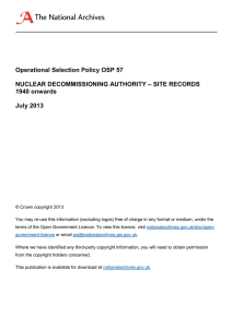 Operational Selection Policy OSP 57 – SITE RECORDS NUCLEAR DECOMMISSIONING AUTHORITY 1940 onwards
