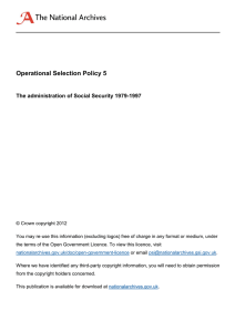 Operational Selection Policy 5 The administration of Social Security 1979-1997