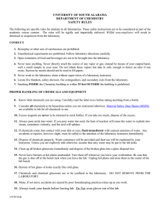 UNIVERSITY OF SOUTH ALABAMA DEPARTMENT OF CHEMISTRY SAFETY RULES