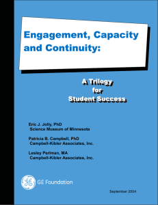 Engagement, Capacity and Continuity: A Trilogy