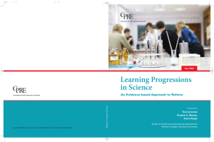 Learning Progressions in Science An Evidence-based Approach to Reform Tom Corcoran