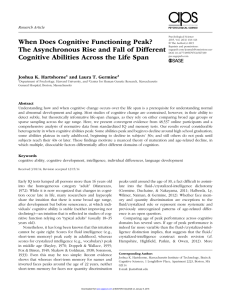 When Does Cognitive Functioning Peak? Research Article 567339