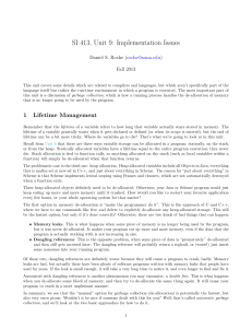 SI 413, Unit 9: Implementation Issues ( ) Fall 2013