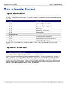 Minor In Computer Sciences Degree Requirements