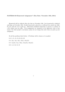 MATH256-103 Homework Assignment 7 (Due Date: November 10th, 2014)