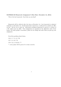 MATH256-103 Homework Assignment 9 (Due Date: December 1st, 2014)