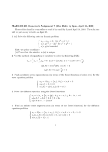 MATH400-201 Homework Assignment 7 (Due Date: by 6pm, April 14,... Please either hand in to my office or send it...