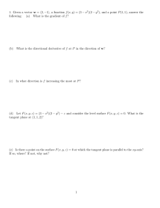 1. Given a vector w = h2, −1i, a function... )(2 − y