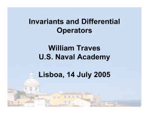 Invariants and Differential Operators William Traves U.S. Naval Academy