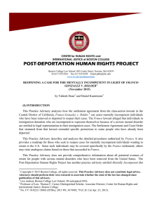 POST-DEPORTATION HUMAN RIGHTS PROJECT  CENTER for HUMAN RIGHTS and