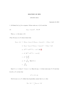 SOLUTION OF HW3 September 24, 2012 1. [10 Points] Let {x