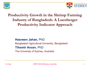 Productivity Growth in the Shrimp Farming Industry of Bangladesh: A Luenberger