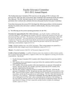 Faculty Grievance Committee 2011-2012 Annual Report