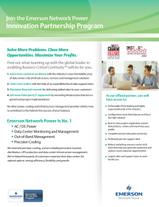 Innovation Partnership Program Join the Emerson Network Power