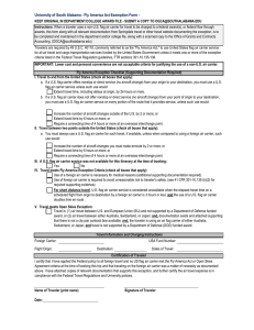 University of South Alabama - Fly America Act Exemption Form -