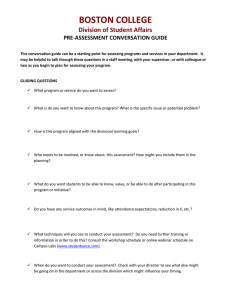 BOSTON COLLEGE Division of Student Affairs PRE-ASSESSMENT CONVERSATION GUIDE