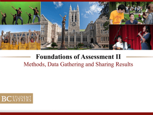 Foundations of Assessment II Methods, Data Gathering and Sharing Results