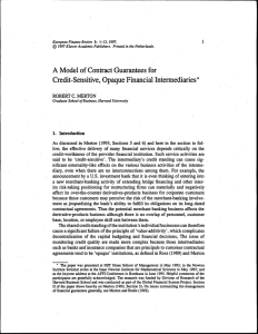 A Model of Contract Guarantees for Credit-Sensitive, Opaque Financial Intermediaries'