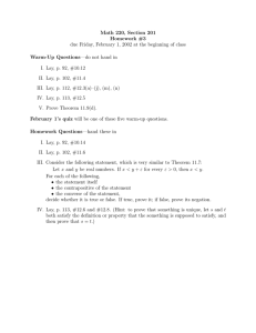 Math 220, Section 201 Homework #3 Warm-Up Questions