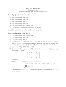 Math 223, Section 201 Homework #6 Warm-Up Questions