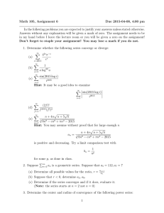 Math 105, Assignment 6 Due 2015-04-08, 4:00 pm