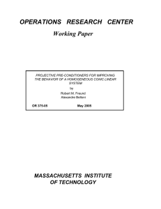 OPERATIONS   RESEARCH   CENTER Working Paper MASSACHUSETTS  INSTITUTE