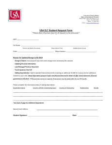 USA ELC Student Request Form :