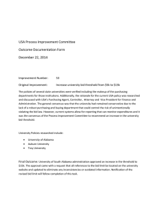 USA Process Improvement Committee Outcome Documentation Form December 22, 2014