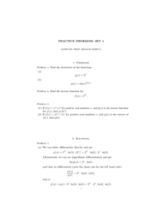 PRACTICE PROBLEMS: SET 4 1. Problems (a) (b)