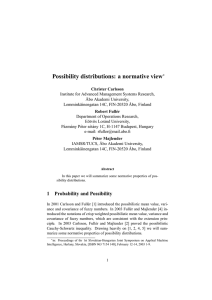 Possibility distributions: a normative view