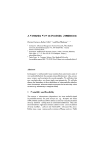A Normative View on Possibility Distributions Christer Carlsson , Robert Full´er