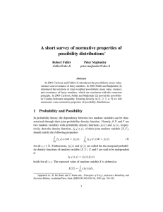A short survey of normative properties of possibility distributions ∗ Robert Full´er