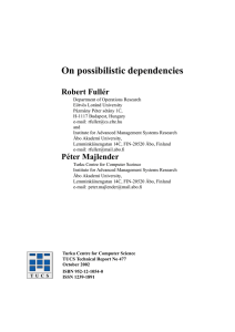 On possibilistic dependencies Robert Full´er