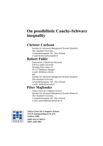 On possibilistic Cauchy-Schwarz inequality Christer Carlsson