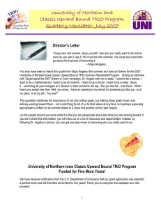 University of Northern Iowa Classic Upward Bound TRiO Program Director’s Letter